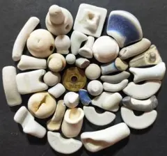シー陶器　レア形状系　1.3~4.3㎝　195g　38個　松前1617