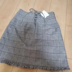 新品　エブリン　スカート　チェック　膝丈