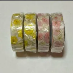 花柄マスキングテープ4個セット