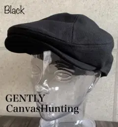送料込 帽子 GENTLY キャンバス ハンチング オールシーズン 男女兼用 黒