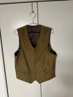 オリーブ色 ジッパーベスト Mサイズ 古着