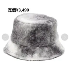 ⭐️新品タグ付き⭐️もこもこ チェックツイード風 バケットハット バケハ グレー