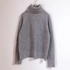 【UNIQLO】（M）カシミヤ混タートルネックリブニットセーター/シンプル