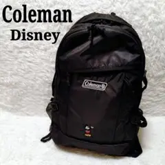 【美品】 Coleman ディズニー ミッキー 刺繍 リュック 33L ブラック