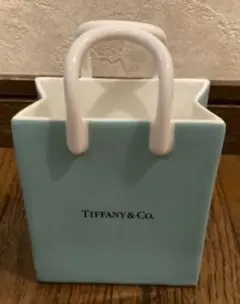 ティファニー　ショッピングバッグ型置物　陶器