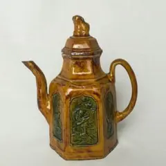 源内焼江戸時代中期極稀少博物館級勢州蔵出讃岐高松藩御用窯当時物葵唐草模様香炉 Yahoo!オークション -「源内焼」(陶磁一般) (日本の陶磁)の落札