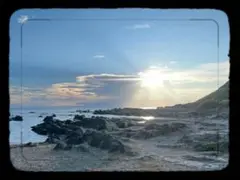 海岸の風景写真 夕日
