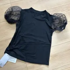 黒のポワン袖キッズトップス 100cm