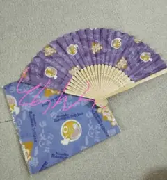 扇子 ハンカチ 新品 セット パープル なんば ラーメン一座