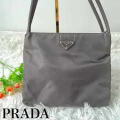 極美品✨ プラダ トートバッグ テスート ナイロン 三角ロゴプレート グレー