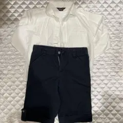 COMME CA ISM 子供用フォーマル 120A 白シャツ 紺パンツ セット