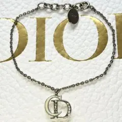 極美品✨ Dior ブレスレット CDロゴ マットシルバー ラインストーン 刻印