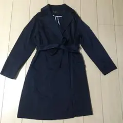 美品 リフレクト ガウン風トレンチコート ネイビー お受験にも