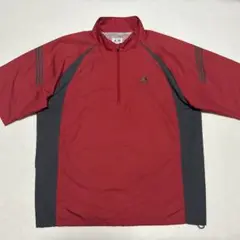 adidas アディダス　ハーフジップ　プルオーバー　半袖　メンズ　Lサイズ