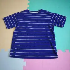 ユニクロ 青白ストライプ Tシャツ　130