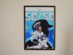 A4 額付き ポスター 大谷翔平 50-50 ホームラン 盗塁 2024