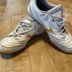 ミズノモナルシーダNeo SALAフットサルシューズ ホワイト/ゴールド