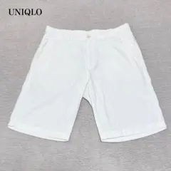 ユニクロ　チノハーフパンツ(L)メンズ　爽やか　大人カジュアル　着回し　お出かけ