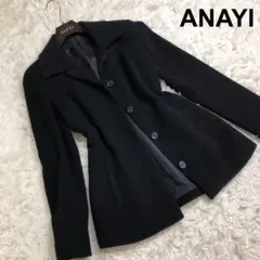 美品 ANAYI アナイ ステンカラー コート ウール ブラック 38