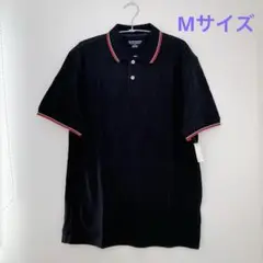 コットンピケ スリムフィット メンズ ポロシャツ ブラック