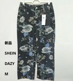 新品 SHEIN DAZY 花柄プリントデニムパンツ M