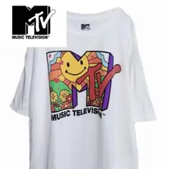 MTV ロゴプリント 半袖Tシャツ 白 ホワイト エムティービー Lサイズ