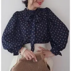 イデアルーチェ classical dot blouse ドット ブラウス