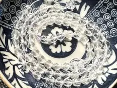 ヴィンテージガラス　日本製 カットクリスタル 7ミリ 約56㎝ 一連　約74個＋