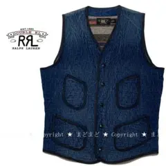 美品 RRL QUILTING BADGETT VEST ベスト S インディゴ