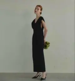 アンドレスド v line jacquard dress
