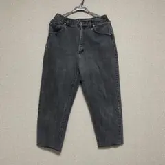 Lee グレー テーパードデニムパンツ　裾フリンジ