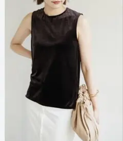 【美品】GALLARDAGALANTE ベロアノースリーブカットソー