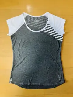 Zoot 半袖Tシャツ　グレー　ホワイト　白　ストライプ　レディース