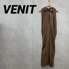 VENIT ワンピース ロングワンピース ノースリープ 茶