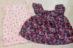 90 babyGap H&M 花柄タンクトップ2枚セット
