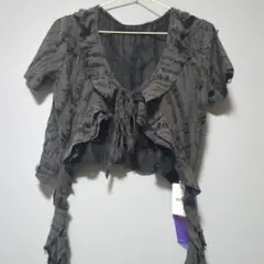 RICO ダークグレー ショートカーディガン 半袖