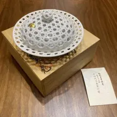 三川内焼　十三代福本玉泉作　白磁　透彫　香炉　新品未使用品 三川内焼 十三代福本玉泉作 白磁 透彫 香炉