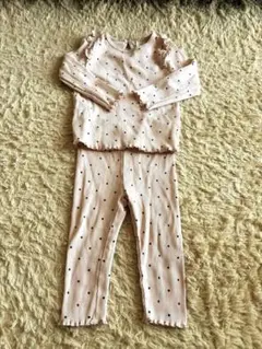 H&M ピンク ドット柄 セットアップ　80