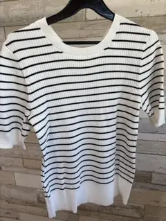 洋服の青山　Vネックニット 半袖 Lサイズ