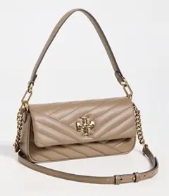 KIRA CHEVRON パウダーコートスモールフラップショルダー ハンドバッグ