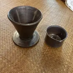 金属製コーヒードリッパーとピッチャーセット