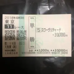 スワーヴリチャード　おおはずし一万馬券　単勝　2018年 天皇賞秋　競馬
