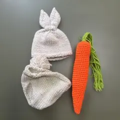 赤ちゃん用ウサギ耳帽子セット