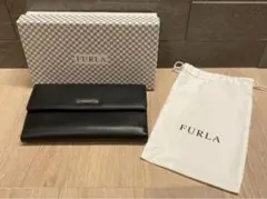 【美品】FURLA フルラ 長財布 レザー ブラック 黒