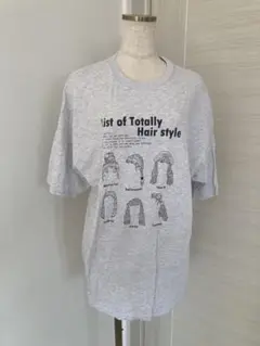 PECO CLUB ヘアスタイルイラストTシャツ グレー 半袖