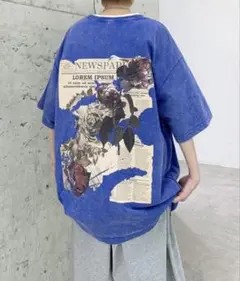 FVLMEN フラワー バックプリント ハーフスリーブ T Lサイズ