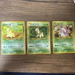 ポケモンカード チコリータ ベイリーフ メガニウム 3枚セット 旧裏