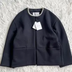 【タグ付き】 アルページュストーリー パール付ダンボールジャケット 2way 紺