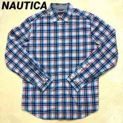 ノーティカ（NAUTICA） 長袖シャツ 刺繍ロゴ Mサイズ チェック