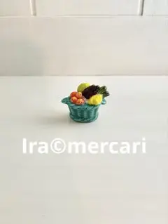 野菜のバスケット　かご　お庭のフェーブ　フェーヴ　ミニチュア　陶器　フランス製
